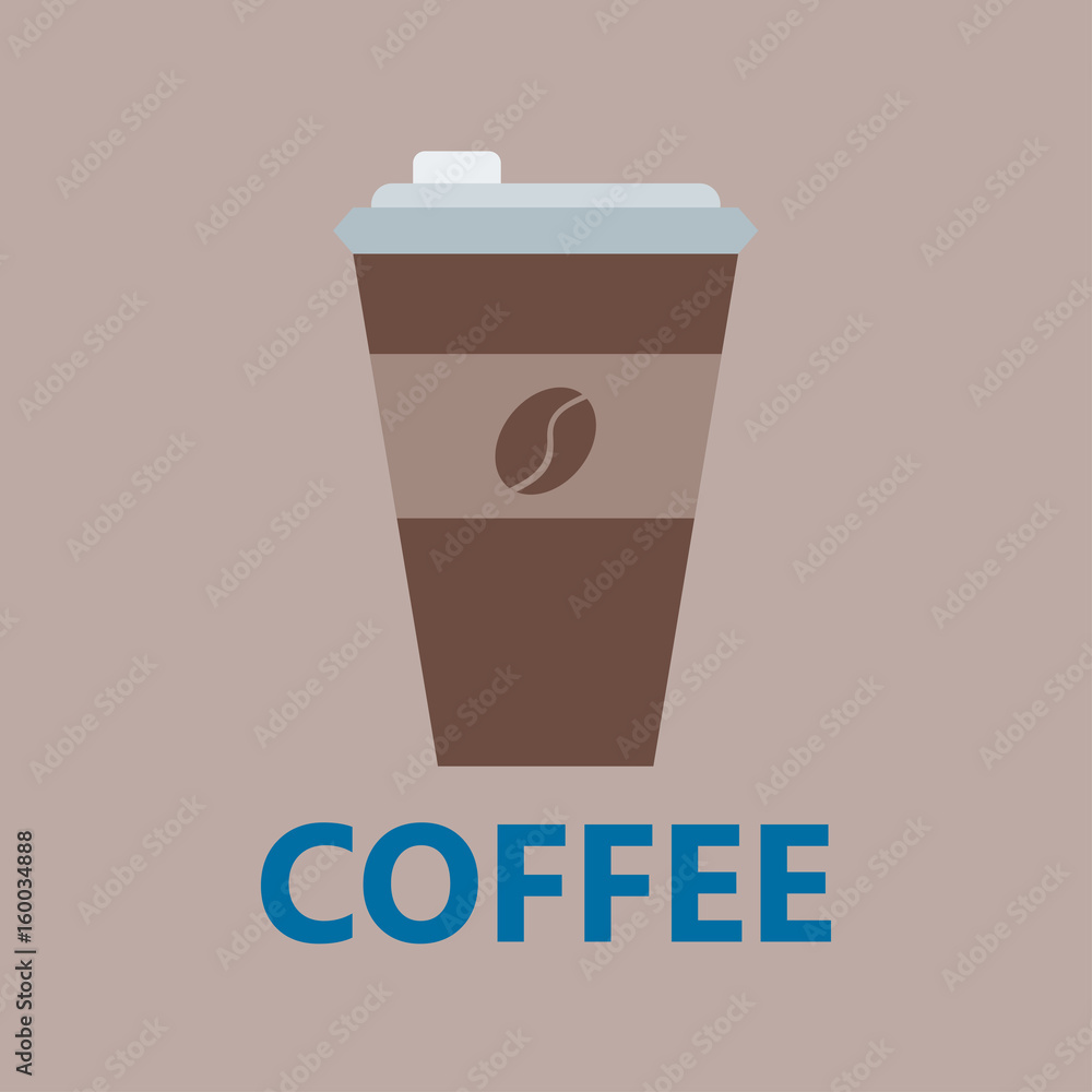 Coffee cup take away thermo cup isolated disposable with logo portable beverage vending vector illustration. Coffee cup take away thermo cup isolated disposable with logo portable beverage vending vector illustration.