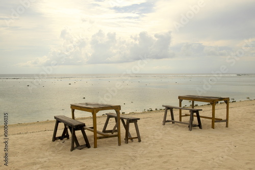 One of the Beach seating area at Gili Trawangan Indonesia to enjoy the sunset.