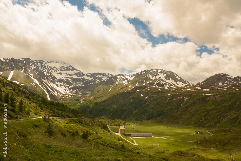 Scenic view of the swiss alps near the italian border.