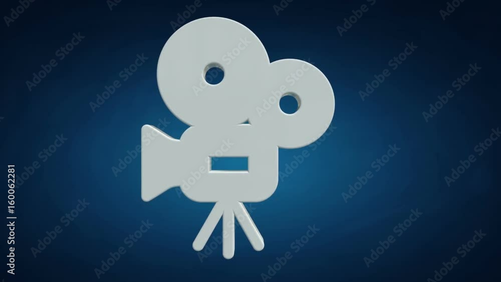 Movie camera logo rotate. Symbol for cinema, technology logotype. Available in HD video 3d render footage. Alpha matte channel included. Movie camera logo rotate. Symbol for cinema, technology logotype. Available in HD video 3d render footage. Alpha matte channel included.