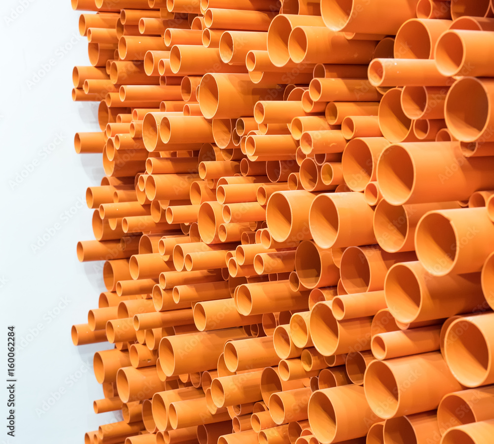 PVC pipes stacked in construction site Stock Photo Adobe Stock