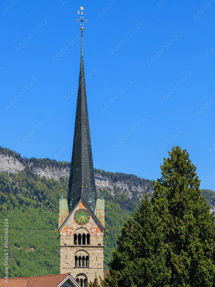 Tower of the St. Peter and Paul church in Stans, Switzerland