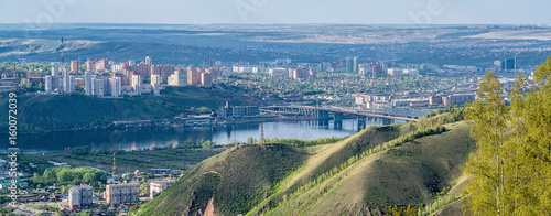 View of the Krasnoyarsk city from the mountain photo