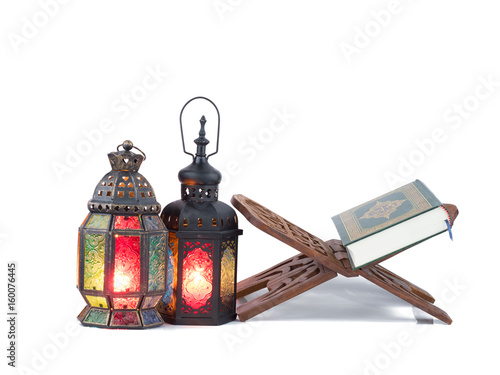 vintage candle lantern  in arabic style, use in ramadan kareem night