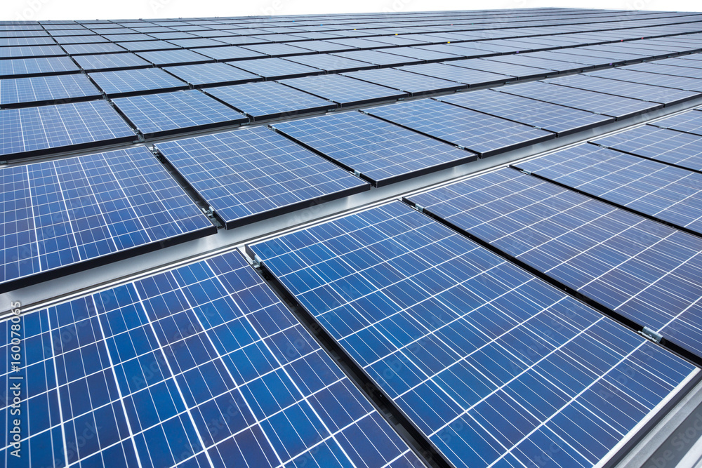 Solar panels on factory roof Solar panels on factory roof