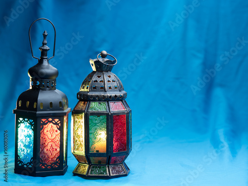 lighting with colors  on muslim style's lantern