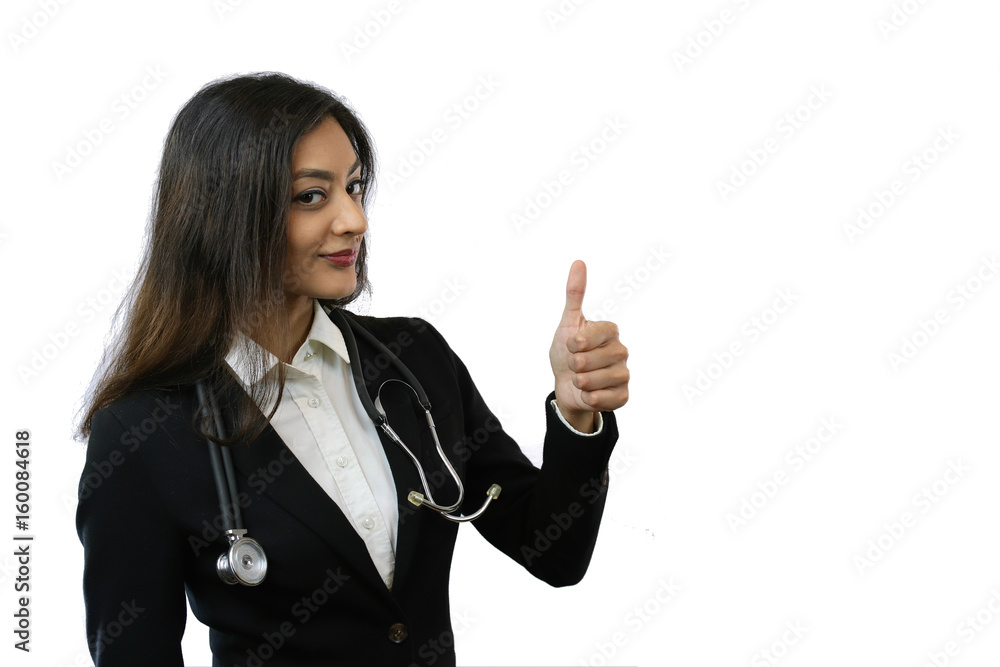 Attractive smart confident doctor wearing a suit an stethescope Attractive smart confident doctor wearing a suit an stethescope