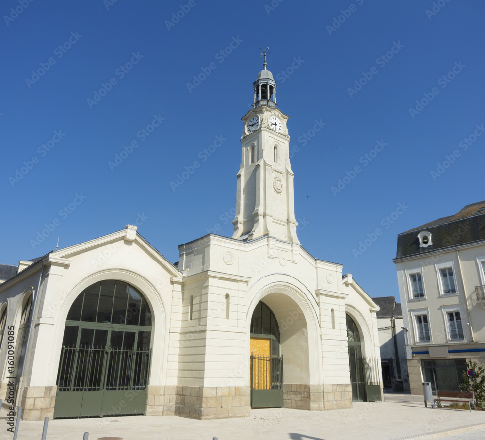 Ancenis, Loire Atlantique departement, France. Landmarks and buildings of the village