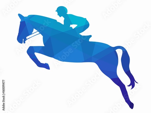 illustration of rider on horseback, vector draw