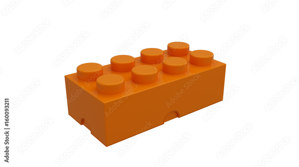 Fototapeta premium one Building block on white background