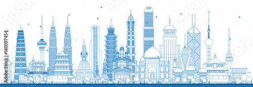 Outline Famous Landmarks in Asia.