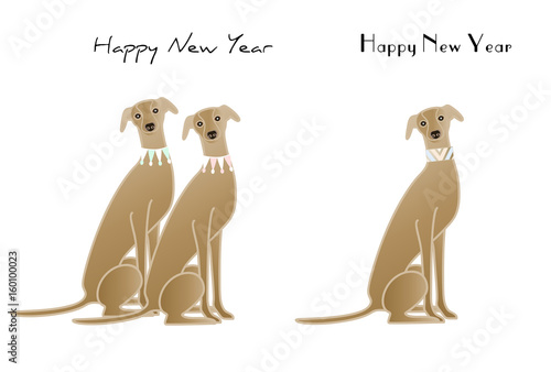 年賀素材セット おすわりする犬 賀詞 Stock イラスト Adobe Stock 年賀素材セット おすわりする犬 賀詞 Stock イラスト Adobe Stock