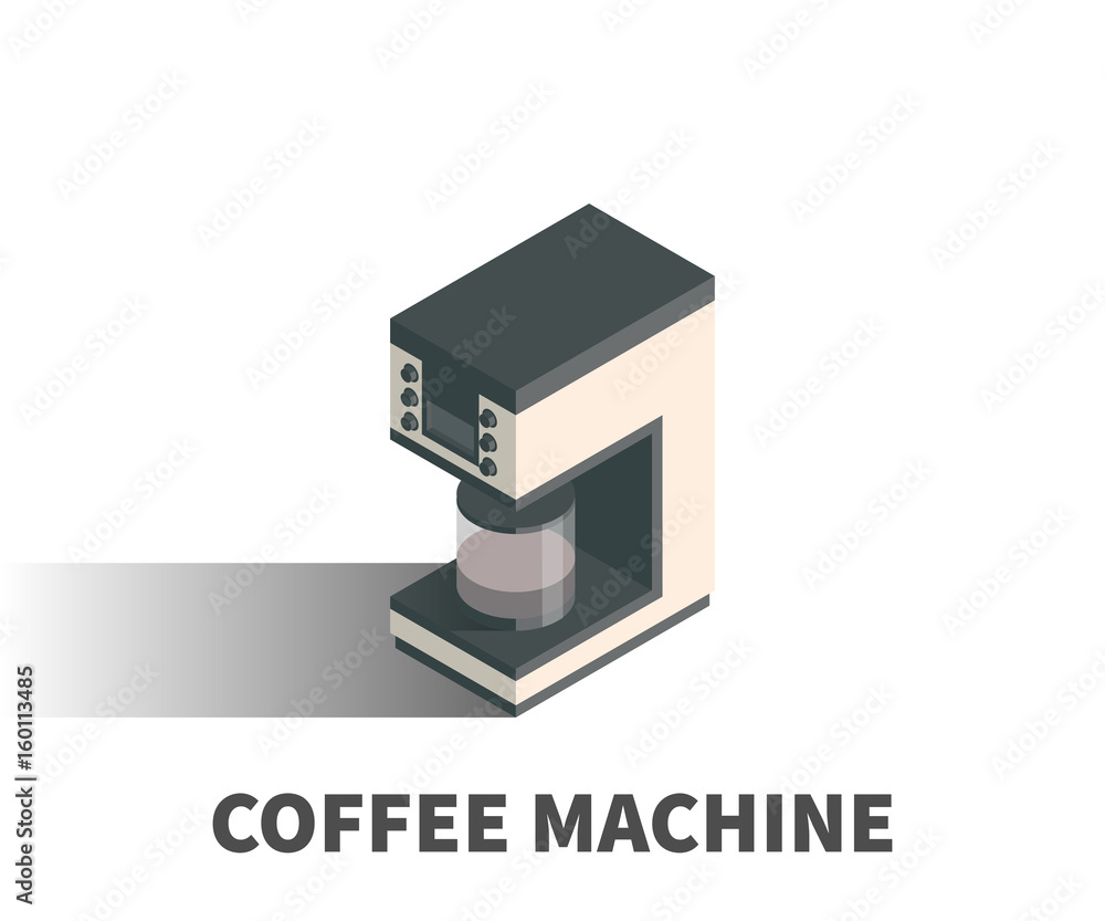 Coffee machine icon, vector symbol in isometric 3D style isolated on white background. Coffee machine icon, vector symbol in isometric 3D style isolated on white background.