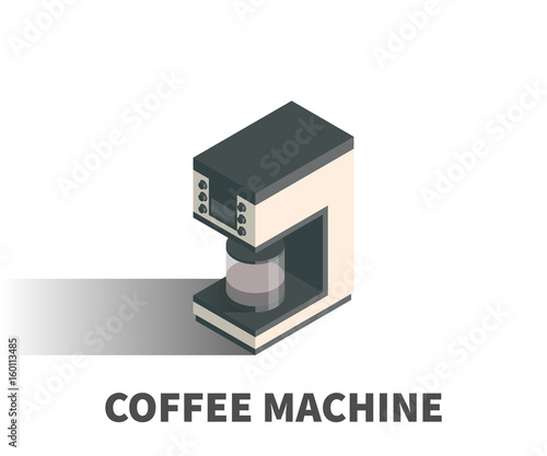 Coffee machine icon, vector symbol in isometric 3D style isolated on white background.