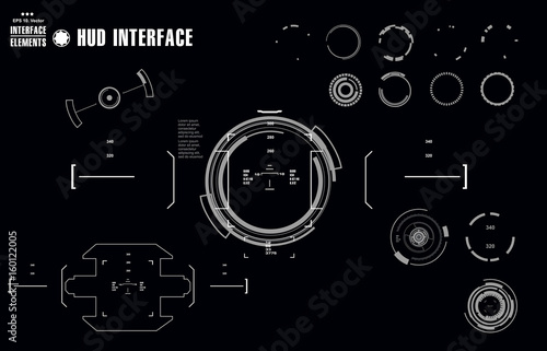 Futuristic virtual graphic touch user interface  HUD