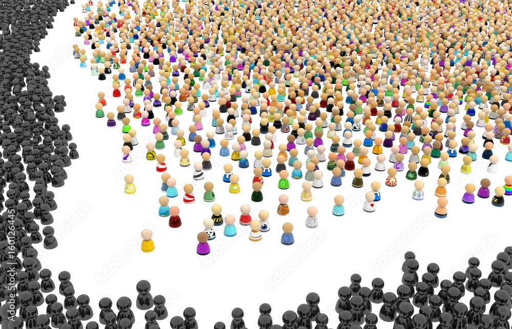 Cartoon Crowd, Corner Black