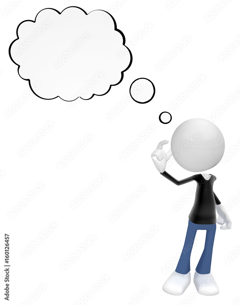 White Figure, Thought Bubble White Figure, Thought Bubble