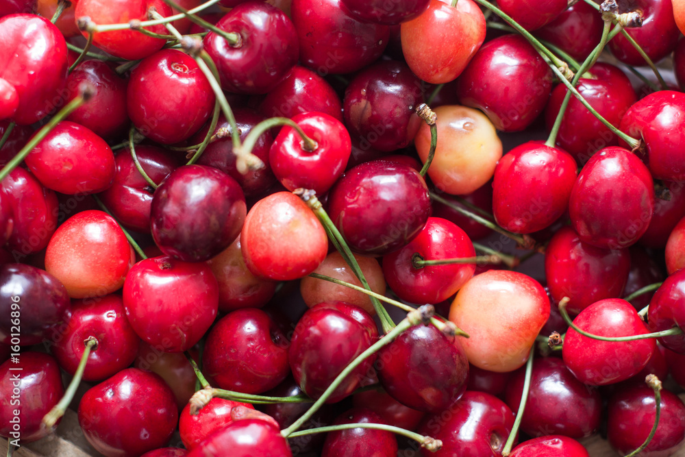 Fresh cherry red natural texture macro texture. Fresh cherry red natural texture macro texture.