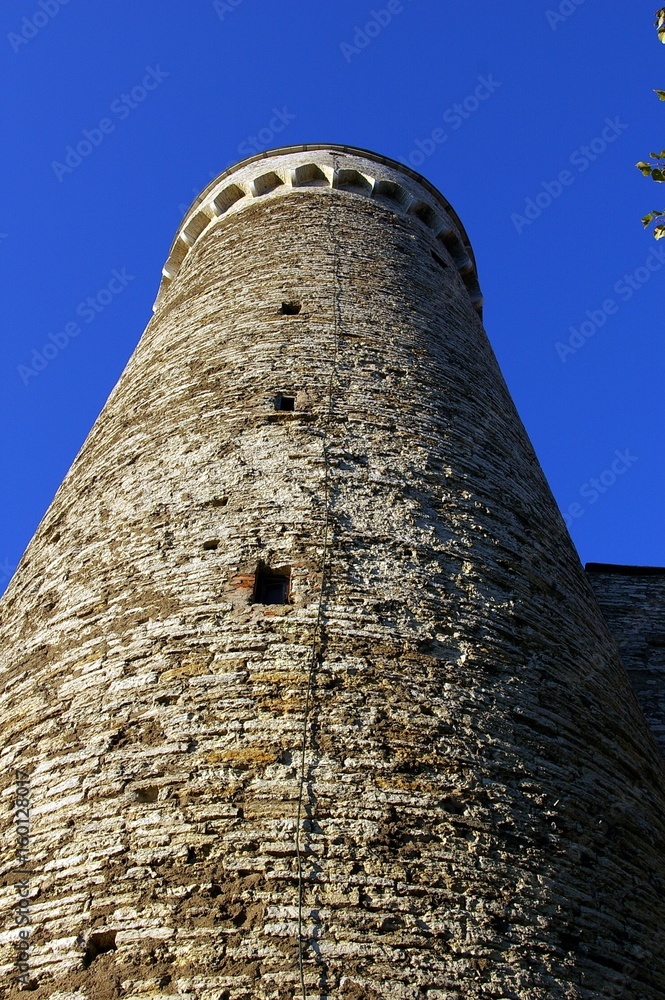 Medieval tower and town wall at Tallinn Estonia