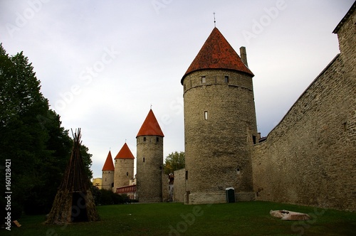 Medieval towers and town wall at Tallinn Estonia