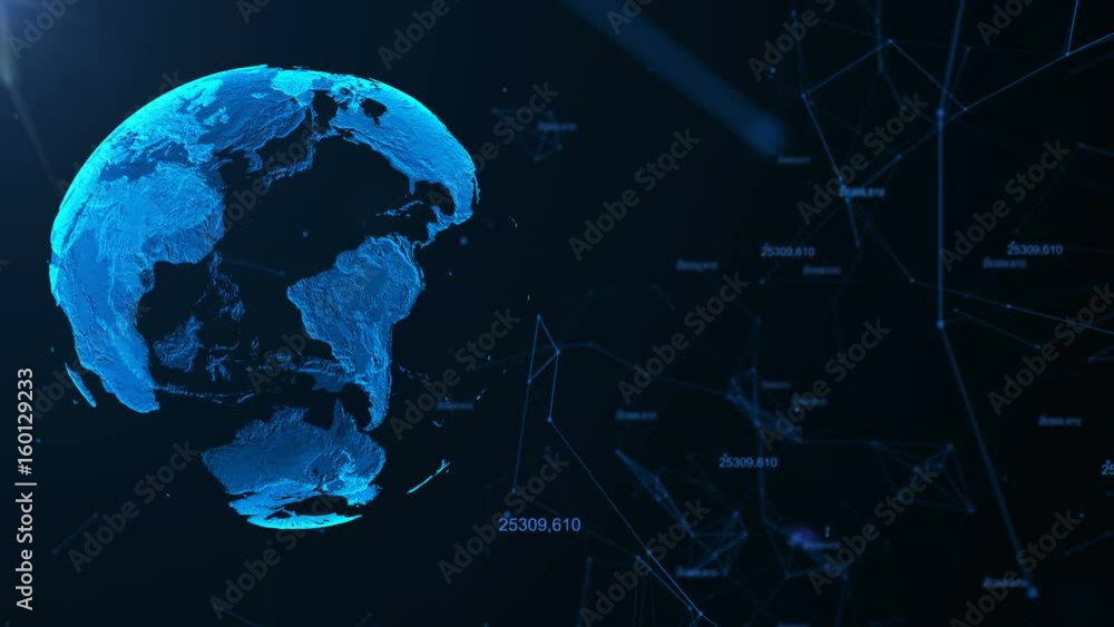 Sphere, globe and space in the form of a plexus. Abstract geometric ...