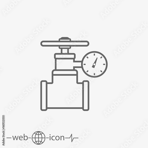 Gas pipe valve and pressure meter