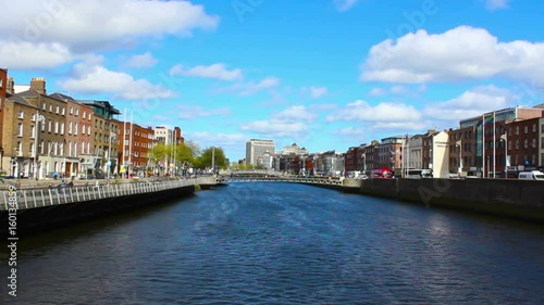 Dublin City and Liffey River, Ireland, Time Lapse, 4k
 photo