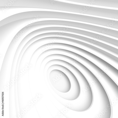 White Circular Construction. Modern Architecture Wallpaper © radharamana