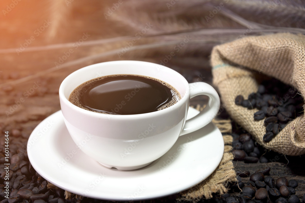 Coffee cup and beans Coffee cup and beans