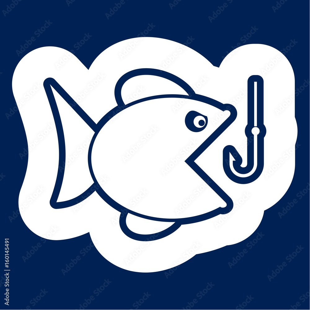 Fish open mouth to swallow a hook - vector illustration Fish open mouth to swallow a hook - vector illustration