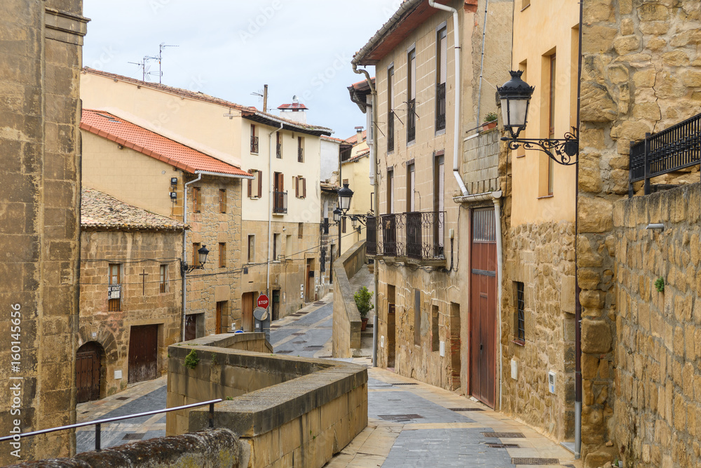 old streets of labastida town, located at la rioja. Spain