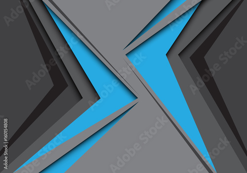Abstract Blue arrows approached on gray design modern background vector illustration.