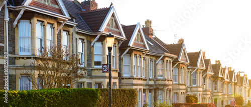 Typical terraced houses in Bristol, England photo