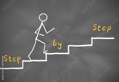 Step by Step Career at a Blackboard