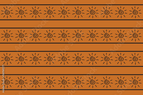 Brown floral tribal pattern