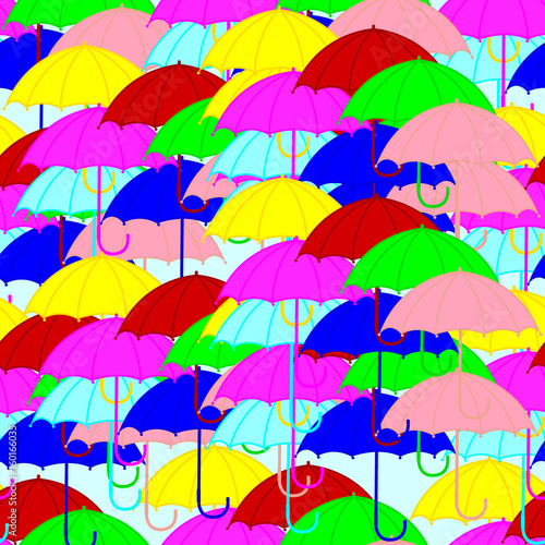 Colorful umbrellas. Seamless pattern for decorating paper  wallpaper  fabric  background. Vector illustration.