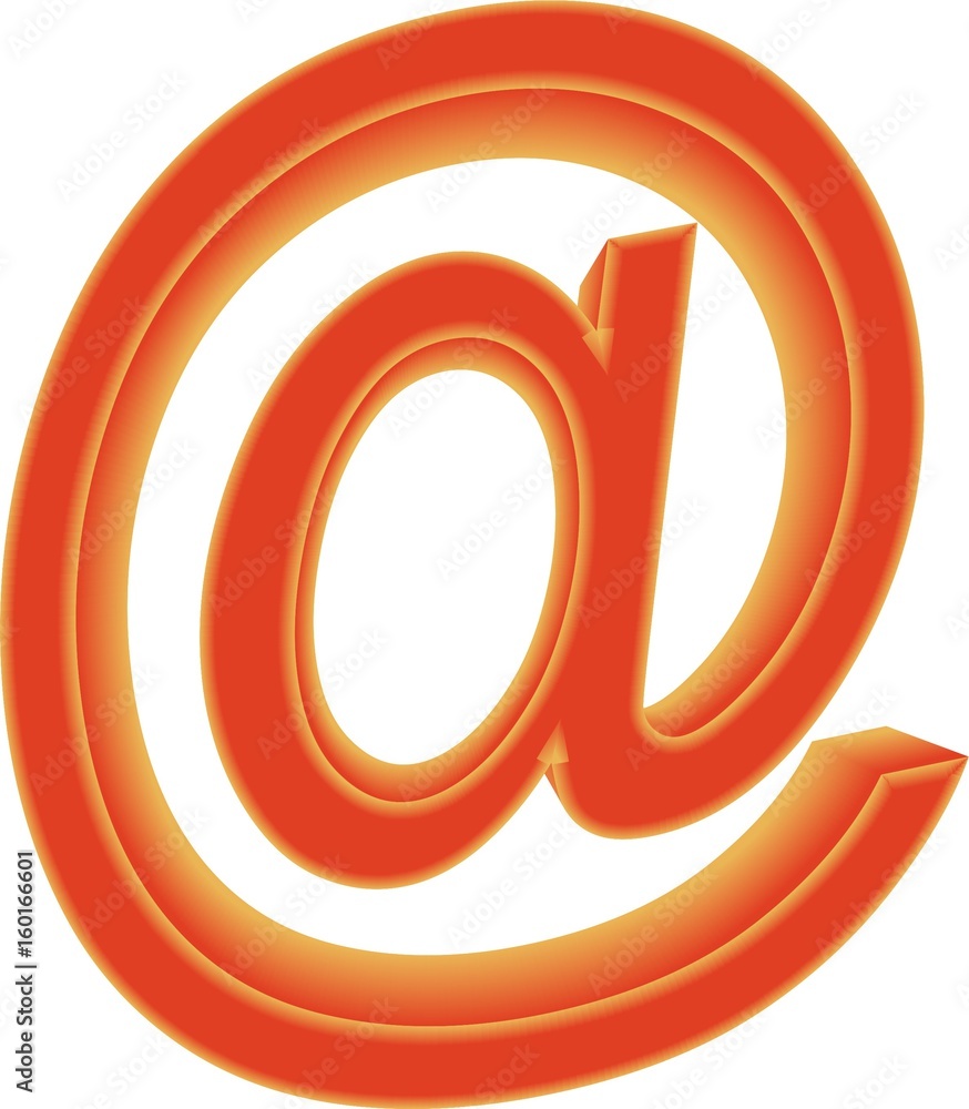 Red e-mail internet icon, communication symbol @ Red e-mail internet icon, communication symbol @