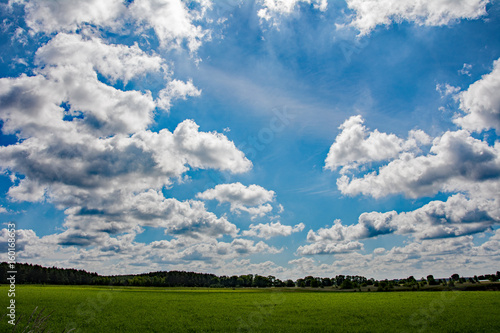 Beautiful cloud formations on the blue sky © dorotaemiliac