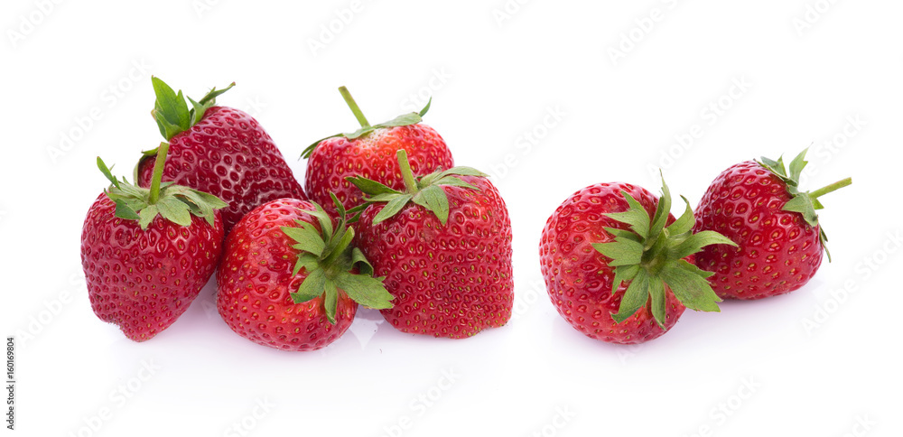 closeup strawberry isolated on white background closeup strawberry isolated on white background