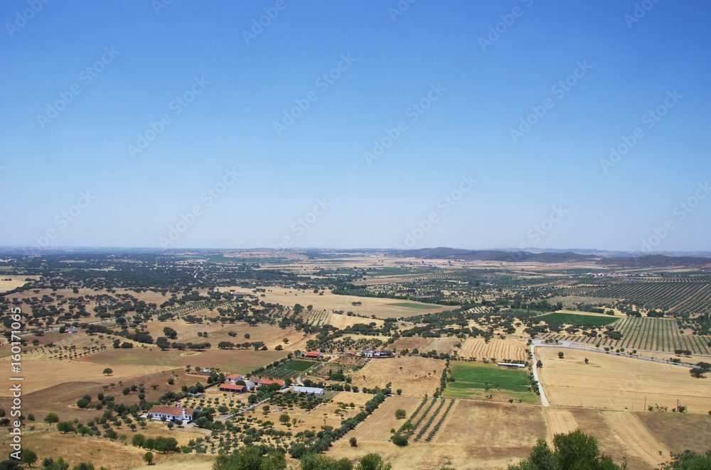 Landscape of agricultural field  near Monsaraz, portugal