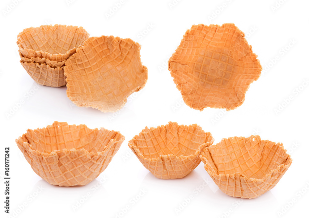 waffle bowl on white background waffle bowl on white background