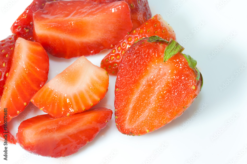 bunch of chopped strawberries bunch of chopped strawberries