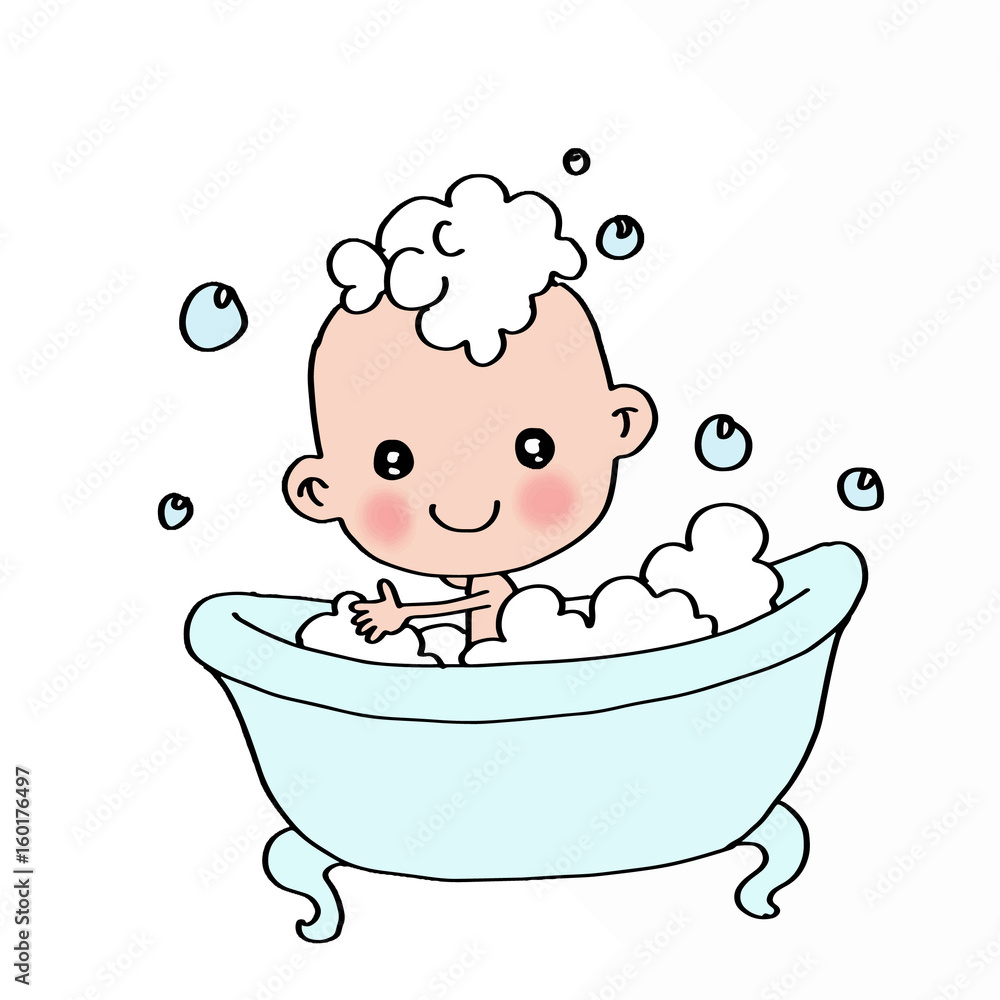 Obraz Baby bathing in the bathtub