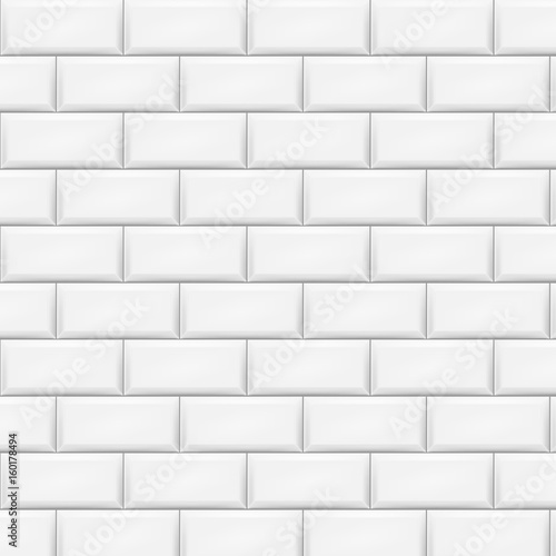 Horizontal white tiles background. Vector illustration.