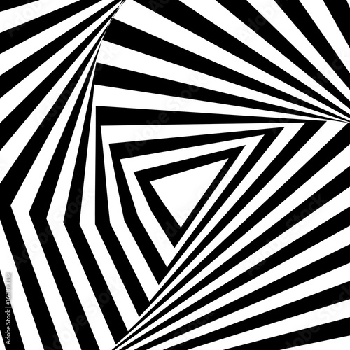 Black and White Stripes Projection on Torus. Vector Illustration