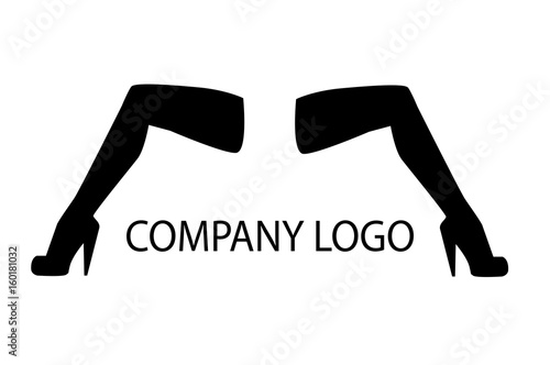 Woman legs logo background 