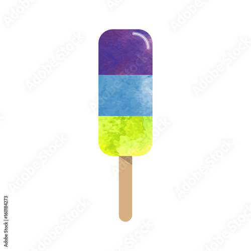 Colorful watercolor texture vector popsicle ice cream sweet summer dessert