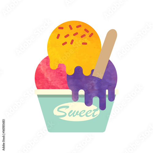 Colorful watercolor texture vector popsicle ice cream sweet summer dessert