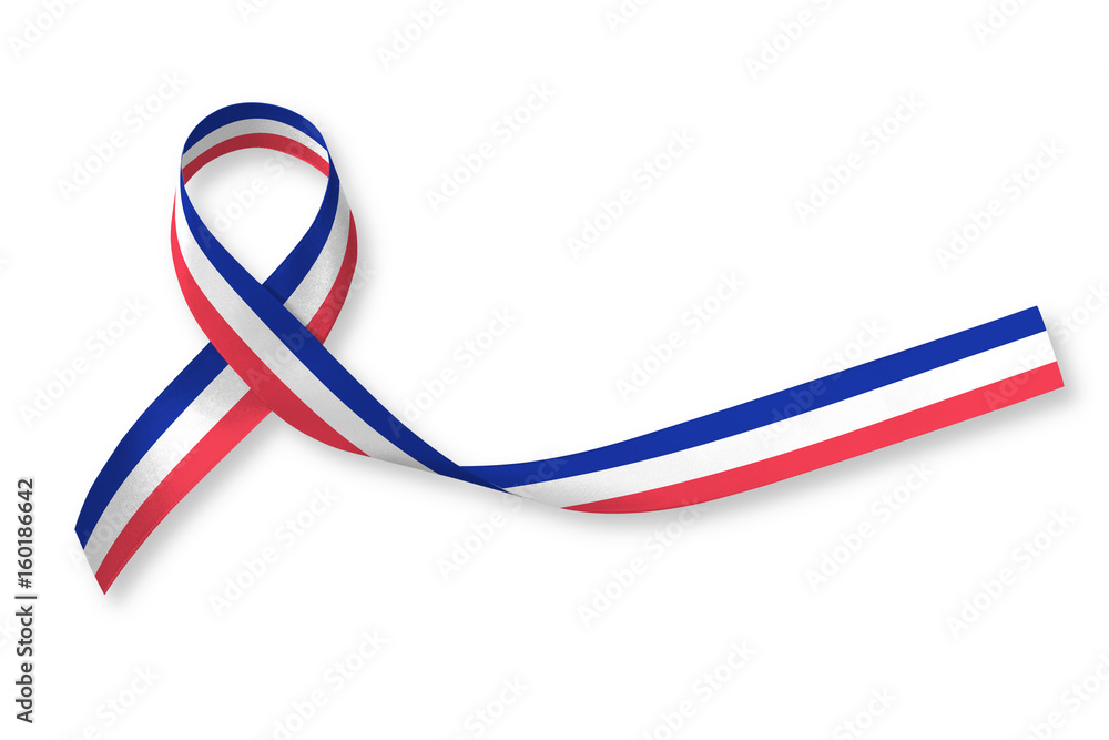 National flag pattern ribbon (isolated with clipping path) symbolic icon for nation support and patriotic remembrance National flag pattern ribbon (isolated with clipping path) symbolic icon for nation support and patriotic remembrance