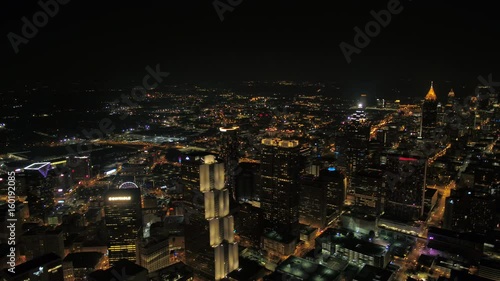 Wallpaper Mural Atlanta Aerial v253 Flying over downtown panning with full cityscape views at night 3/17 Torontodigital.ca